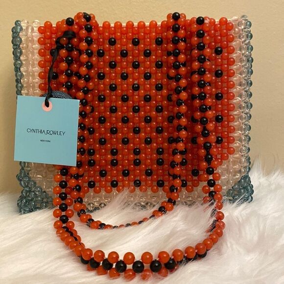NWT Cynthia Rowley | Rare Watermelon Acrylic Beaded Tote Shoulder Bag 🍉 - Picture 1 of 13
